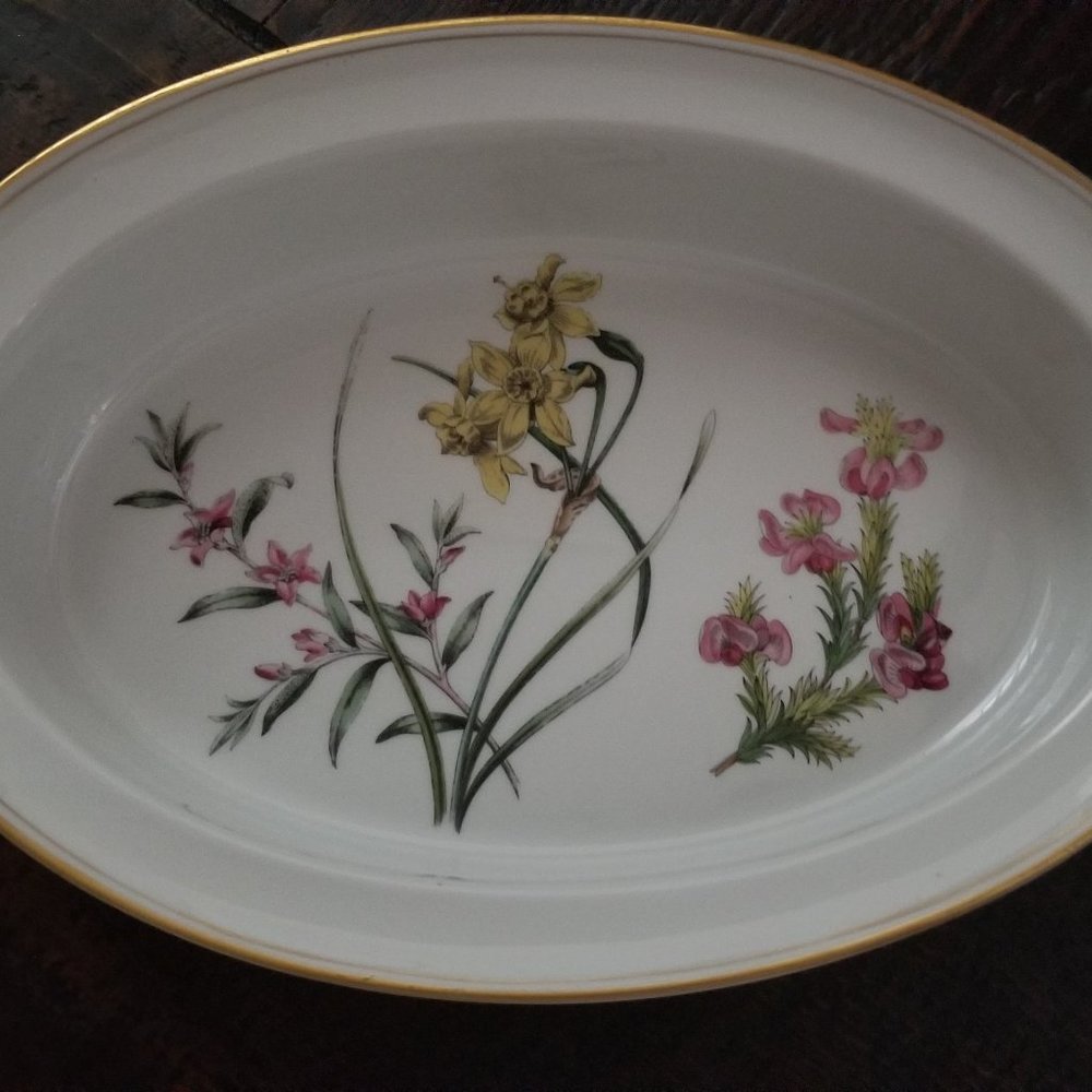 RARE SPODE STAFFORD FLOWERS OVEN TO TABLE CASSEROLE OVAL SERVING DISH BOWL